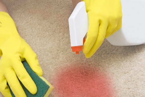 Professional steam carpet cleaning in a Brompton home living room