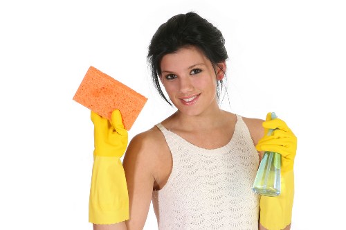 Professional sofa cleaning process in a modern living room