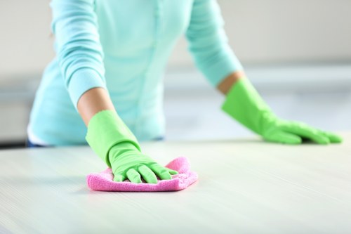 Commercial carpet cleaning process in a retail business interior